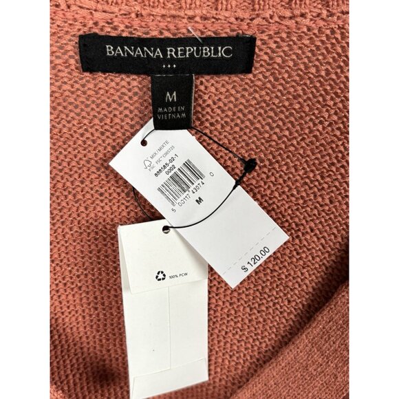 NWT Banana Republic Cardigan Womens M Slouchy Tape Yarn Sweater Pink Amaretti - Picture 3 of 7